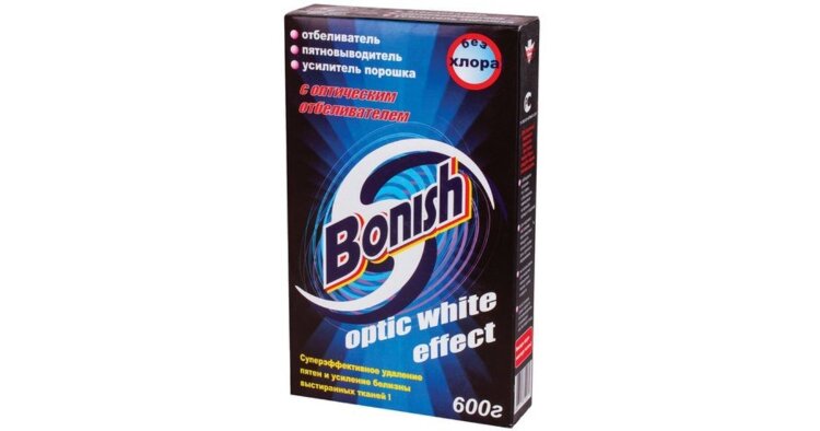 Отбеливатель "Бониш оптик вайт" 600 гр (20)